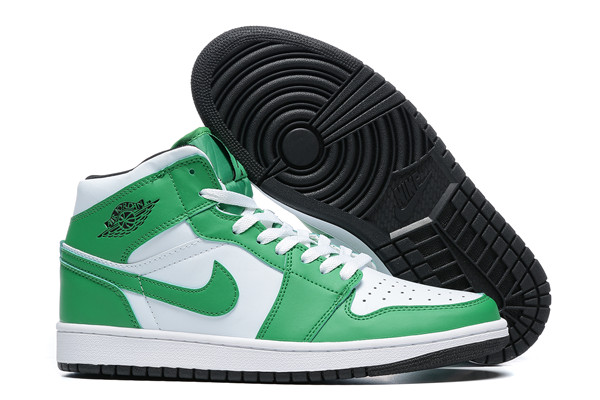 Women's Running Weapon Air Jordan 1 Green/White Shoes 0298 Women's Running Weapon Air Jordan 1 Green/White Shoes 0298